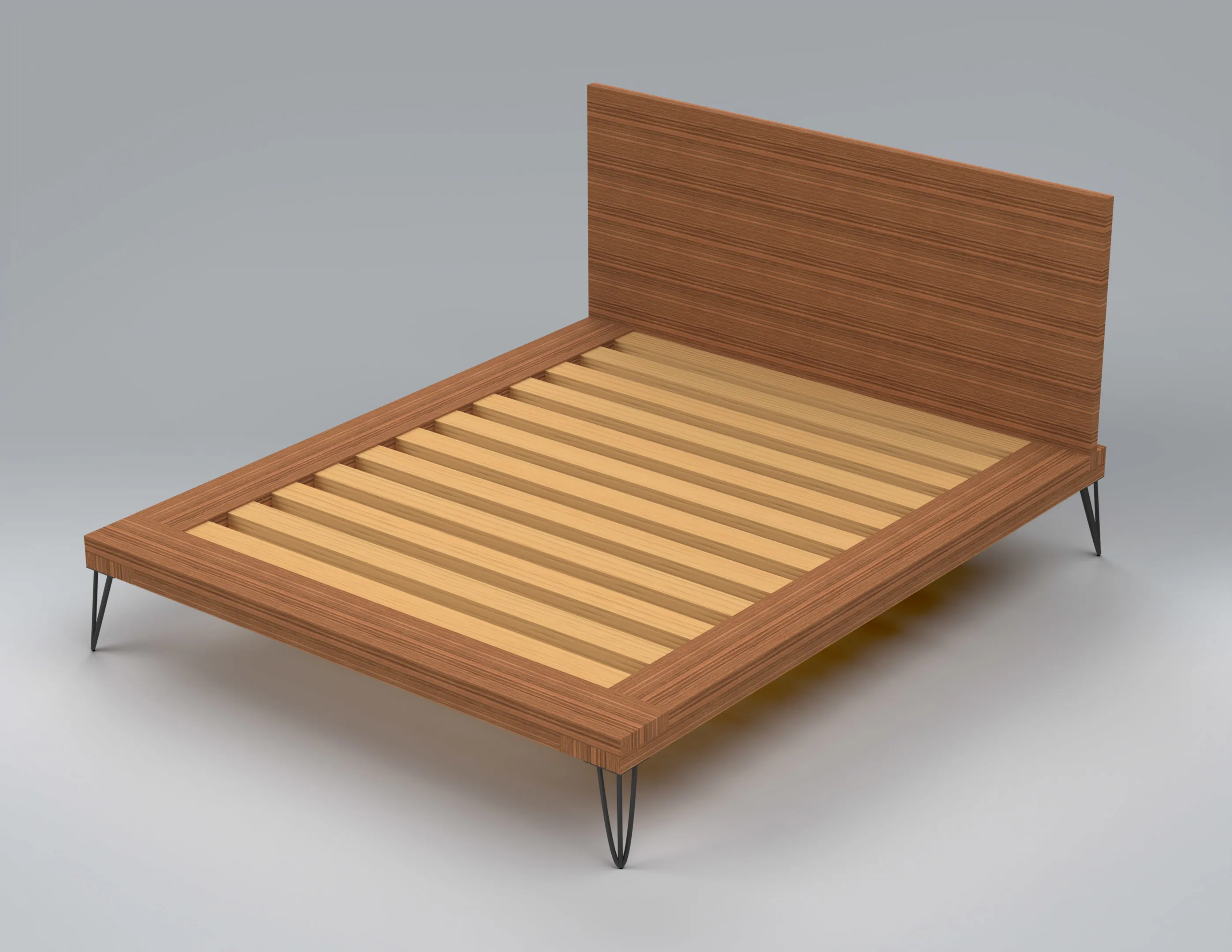 Bed Frame CAD Render Without Mattress